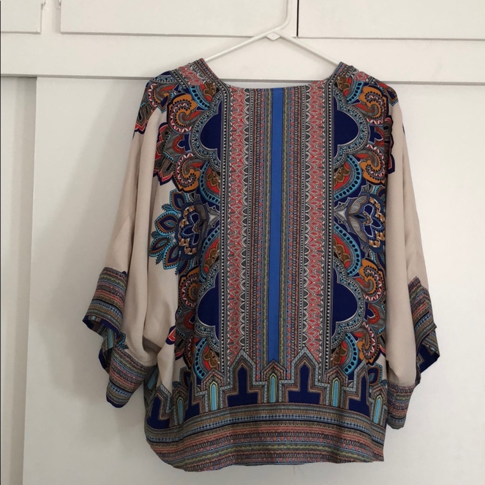 Anthro light GORGEOUS patterned jacket- size large